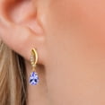 thumbnail image 3 of Gem Stone King 14K Yellow Gold Blue Tanzanite and Lab Grown Diamond Earrings for Women | 1.37 Cttw | Gemstone December Birthstone | Pear Shape 7X5MM, 3 of 6