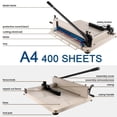 thumbnail image 6 of Paper Slicer Heavy-Duty Guillotine Paper Cutter, Paper Cutter with HHS Blade, 400 Sheet Capacity, Trimmers Cards Leather, 6 of 7