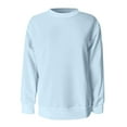 thumbnail image 5 of Crewneck Sweatshirts Women Long Sleeve Crew neck Sweatshirt Cute Pullover Tops Lightweight Fall Winter Outfits 2025 Light Blue L, 5 of 5