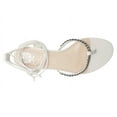 thumbnail image 4 of Vince Camuto Bendelis New Cream Tie Up Gladiator Chain Strap Thong Flat Sandals (New Cream, 7), 4 of 5