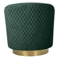 thumbnail image 6 of SAFAVIEH Couture Clara Contemporary Velvet Quilted Swivel Tub Chair, Emerald, 6 of 10
