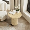 thumbnail image 4 of LuxenHome Burl Wood Finish Manufactured Wood 19.3-Inch Tall End and Side Table with Irregular Shape Top, 4 of 8