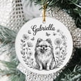 thumbnail image 2 of Pomeranian Pencil Drawing Christmas Ornament, Unique Pomeranian Christmas Ornament Gift for 2025, Customized Name Pomeranian Dog Christmas Ornament, 2 of 5