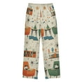 thumbnail image 2 of FORMRS Kids Pajama Pants with Pockets Size 6-8Y Boys Lounge Sleep Bottoms, Beige Cats Reading, 2 of 8