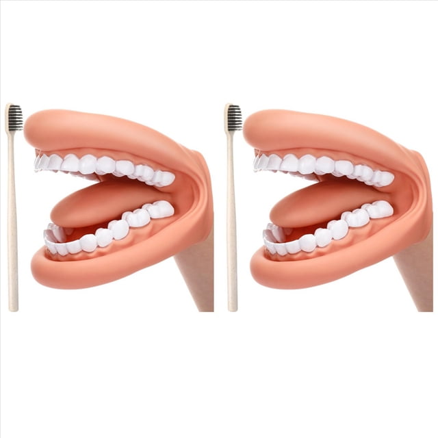 2 Piezas de Marioneta de Boca con Dientes de Lengua Boca Marioneta de Mano Modelo de Boca Dental con Cepillo de Dientes para Niño Niña Herramienta Educativa