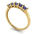 thumbnail image 2 of 0.35 ctw Wedding Band for Women - 18K Yellow Gold Simulated Tanzanite Stackable Eternity Ring, 2 of 6