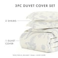 thumbnail image 3 of Noble Linens Light Blue Garden Pattern 3-Piece Duvet Cover Set, King/Calking, 3 of 11