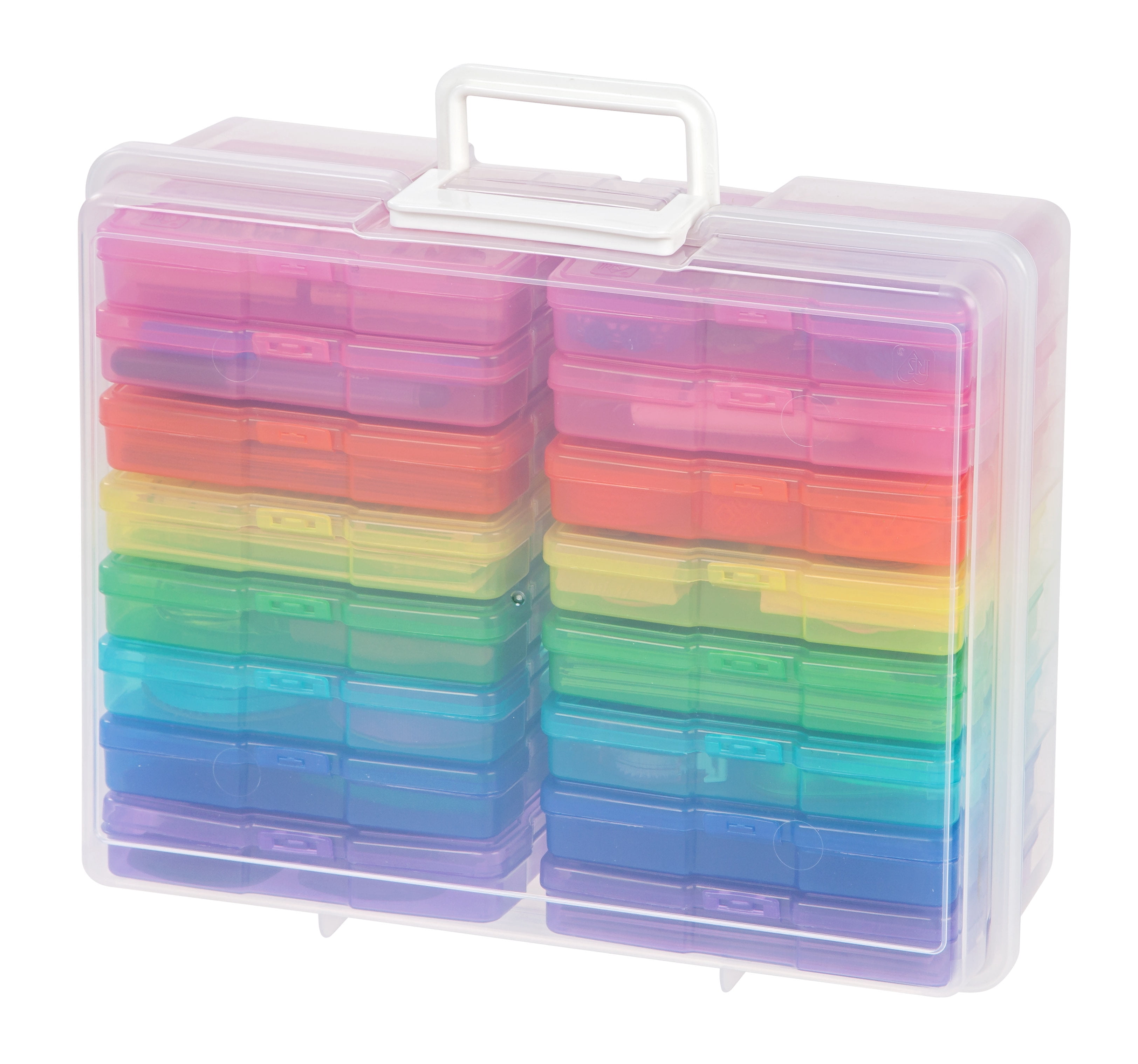 IRIS Extra Large 4" x 6" Photo Keeper with 16 cases, Rainbow/Clear