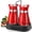 Red, variant on 2-Pack Salt and Pepper Shakers, 4 oz Spice Jars with Base Handle, Stainless Steel Glass Material for Kitchen (Silver)