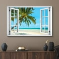 thumbnail image 5 of wall26 Canvas Print Wall Art Window View Tropical Palm Tree Beach Island Paradise Wilderness Nature Photography Realism Scenic Landscape Colorful Multicolor for Living Room, Bedroom, Office - 32", 5 of 5