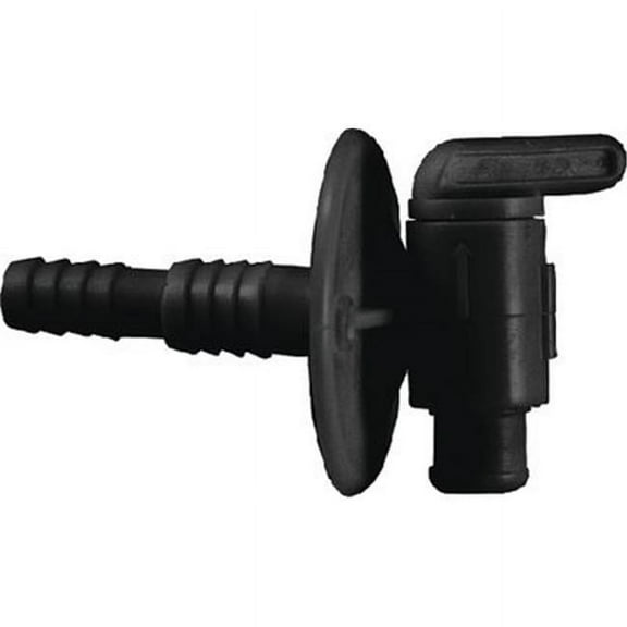 JR Products 04-62415 3/8"X1/2" Dual Barb Drain Cock Black