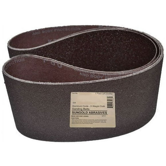 Sungold Abrasives 35179 600 Grit Sanding Belts with Premium Industrial X-Weight Silicon Carbide (3 Pack), 6 x 48"