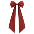 thumbnail image 2 of 1 Pack 23.6 x 63 Inches Christmas Large Bows,Wine | Halloween Tree Topper Bow Decor, Giant Christmas Front Door Bows for Home Wreath Wall Backdrop Party, 2 of 6