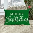 thumbnail image 5 of Green Christmas Lumbar Pillow Cover 12x20 Inches for Christmas Decorations Merry Christmas Throw Pillow Covers Winter Holiday Cushion Case Decoration for Sofa Couch, 5 of 6