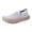 White, variant on Wide Width Walking Shoes with Protective Toe for Women Breathable Mesh Platform Chunky Height Increasing Slip on Nursing Casual Sneakers Beige Size 5.5