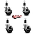 thumbnail image 2 of 4 Inch Phenolic Wheel Swivel 1-1/2 Inch Expanding Stem Caster Set SCC, 2 of 2