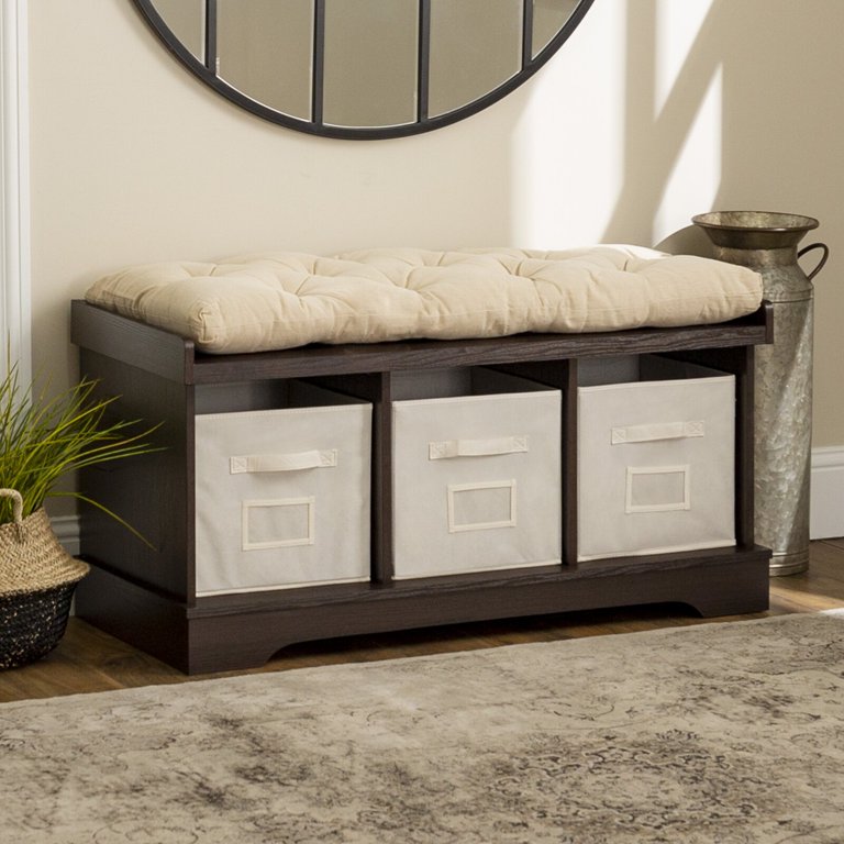 Bucyrus Upholstered Cubby Storage Bench, Bins Are Not, 45 OFF