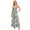 Light Blue, variant on Women's Printed Surplice Maxi Cami Dress with Sheer Overlay and Easy Care 95% Polyester 5% Spandex for versatile wear