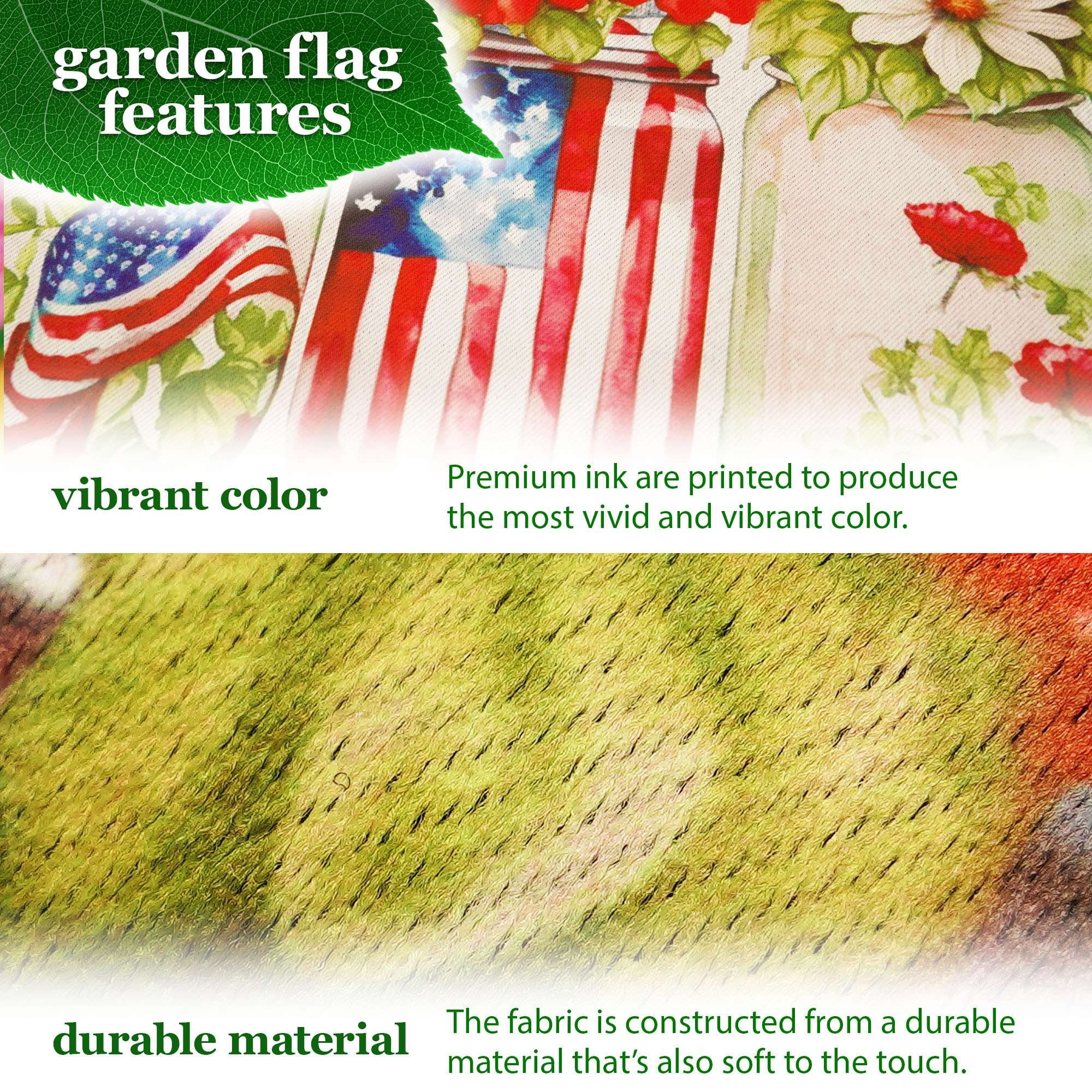 G128 Combo Pack Garden Flag Stand Black 36x16IN & Garden Flag Welcome America Mason Jars Printed 12x18IN Double Sided Yard Garden Lawn Decoration