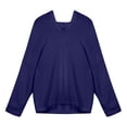 thumbnail image 5 of Pxiakgy Long Sleeves Size Solid Tops Color Hood Large Sweater Fashion Women Loose Sweater Navy Blue XL, 5 of 8