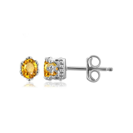 Citrine Topaz Gemstone - 0.36 Carat T.G.W. Citrine Gemstone Stud Earrings