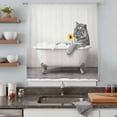 thumbnail image 4 of Funny Tiger Sheer Curtains 63 Inches Long, Cute Art Vintage Lovely Animals on Bathtub Light Filering Curtains, Breathable Simi Curtain Privacy Drapes for Living Room Bedroom Window Treatment, 4 of 9
