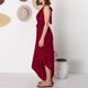 thumbnail image 5 of Mono De Verano Traje de vacaciones con estampado de leopardo de una pieza sexy asimétrico para mujer Cgtredaw L Rojo para Mujer, 5 of 6