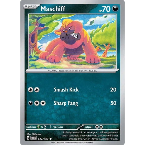 Pokemon Paldea Evolved Common Maschiff #142