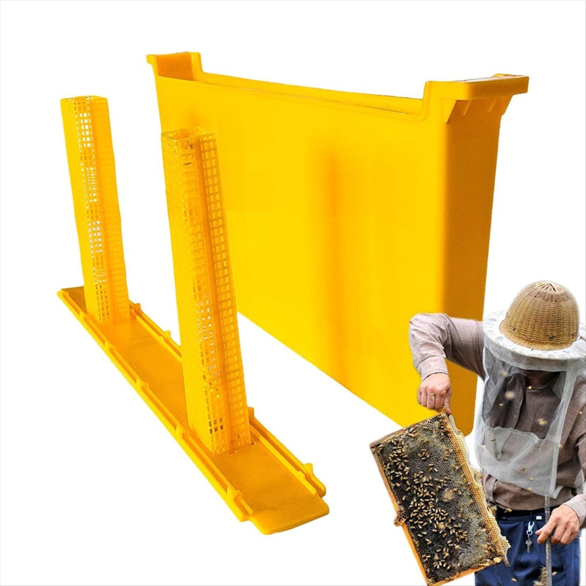 10 Comederos Para Abejas De Agua – Alimentador Apícola De Plástico – Herramienta Para Colmena – Bebedero Para Abejas (15.5×8 Cm)