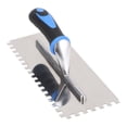 thumbnail image 1 of Tile and Flooring Trowel, Rugged Construction Multifunctional Comfortable Grip Ergonomic TPR Handle Square Notch Trowel 8mm Notch  for Concrete, 1 of 7