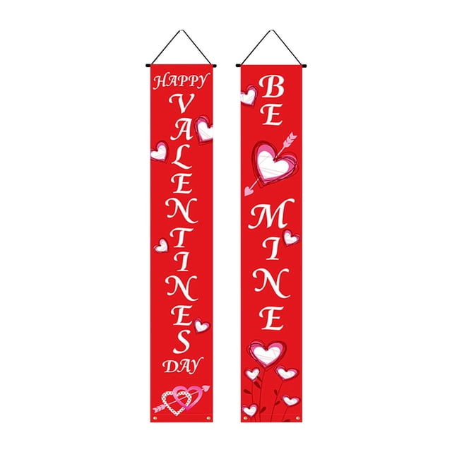 SDNall Décorations de Porte d'Entrée, Décorations de Fête Spatiale, Décorations de Porte d'Entrée Suspendues, Couplets et Ornements à Thème Rouge Romantique, Décorations de Fête Festive pour la Saint-Valentin