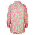 thumbnail image 6 of Casual 2 Piece Outfits for Women Long Sleeve V Neck Lapel Shirts Tops with Elastic Waist Loose Shorts Lounge Sets, 6 of 7