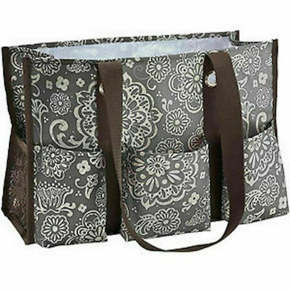 Mytopshop New Organizing Utility Picnic Lunch Mummy Tote 31 Gift Shoulder Bag In Woodblock Floral