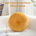 thumbnail image 2 of 18-Inch Round Velvet Throw Pillow for Home Decorative Couch (Yellow), 2 of 6
