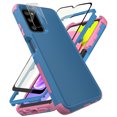 thumbnail image 1 of Xhy Samsung Galaxy A03S Case with Screen and Lens Protector Military Grade Full Body Protection 3 in 1 Shock Drop Resistant Rugged Rubber TPU Durable Detachable for Galaxy A03S Phone - Navy Pink, 1 of 10