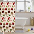 thumbnail image 3 of Manfei Leopard Pattern Bows Shower Curtain 72Wx72L,Red Sweet Cherry Bathroom Curtain, 3 of 5
