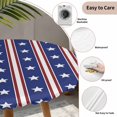 thumbnail image 3 of 4th of July Round Tablecloth for 36-44 Inch Tables,Fitted Table Cover with Elastic Edge,Independence Day Blue White Red Stripes Country Star Waterproof Outdoor Table Cloth Protector for Patio Dinner, 3 of 9