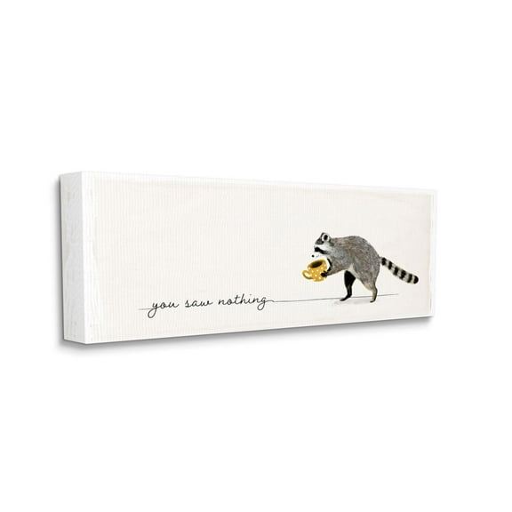 Stupell Industries You Saw Nothing Phrase Animal Humor Raccoon Coffee Canvas Wall Art Design by Victoria Barnes, 10" x 24"