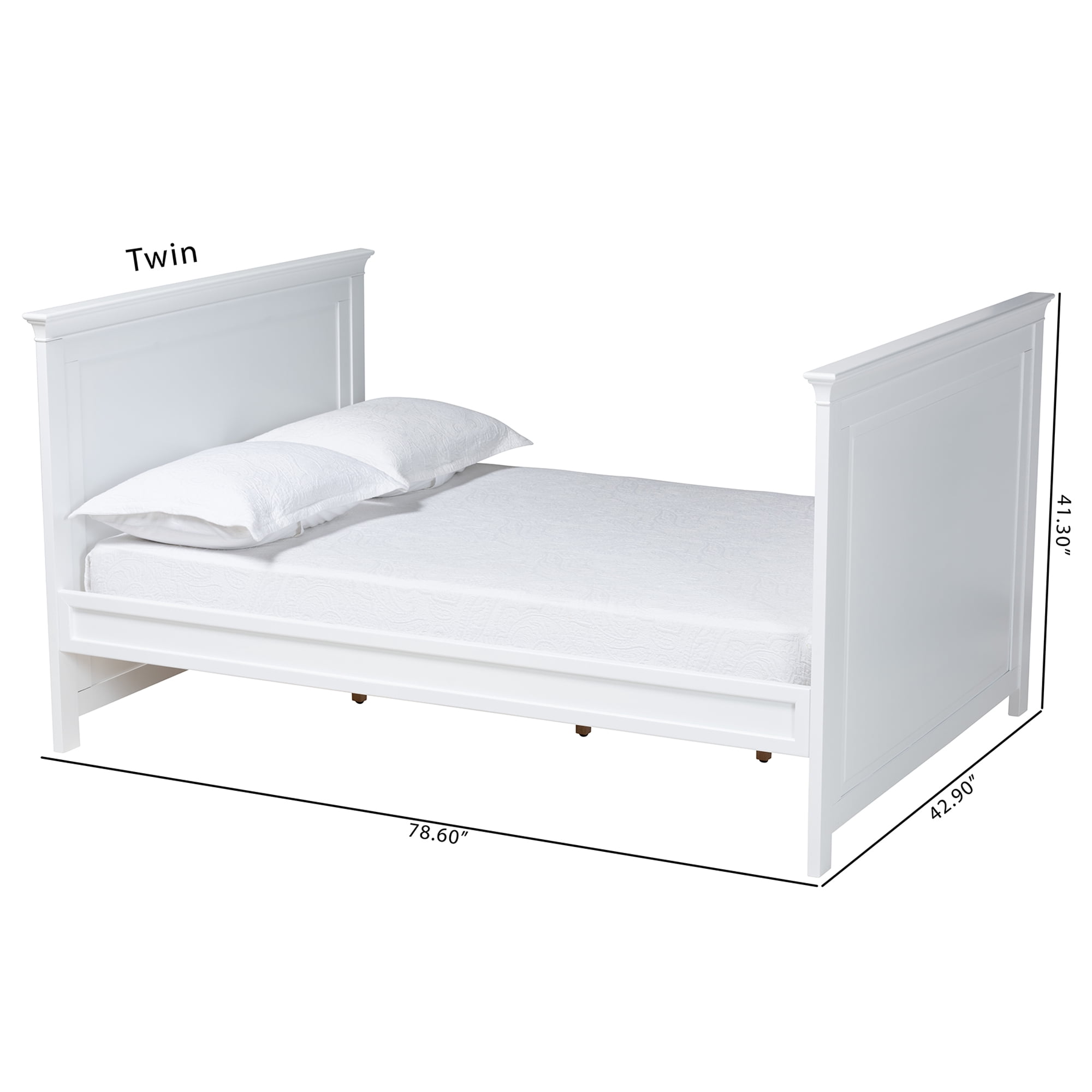 Baxton Studio Ceri Classic and Traditional White Finished Wood Twin Size Daybed