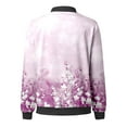 thumbnail image 5 of Women's Bomber Jacket Causal Floral Zip Up Long Sleeve Coat with Pockets 2025 Lightweight Loose Fall Fashion Outerwear Cardigan, 5 of 5