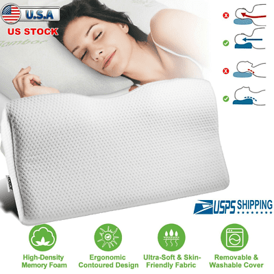 Bed Pillow Memory Foam Cervical Removable Non-Allergenic economic 