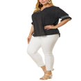 thumbnail image 2 of CHUANK Tenues d'Été pour Femmes Grande Taille, Blouses Mode à Pois et Fleurs, 2 of 7