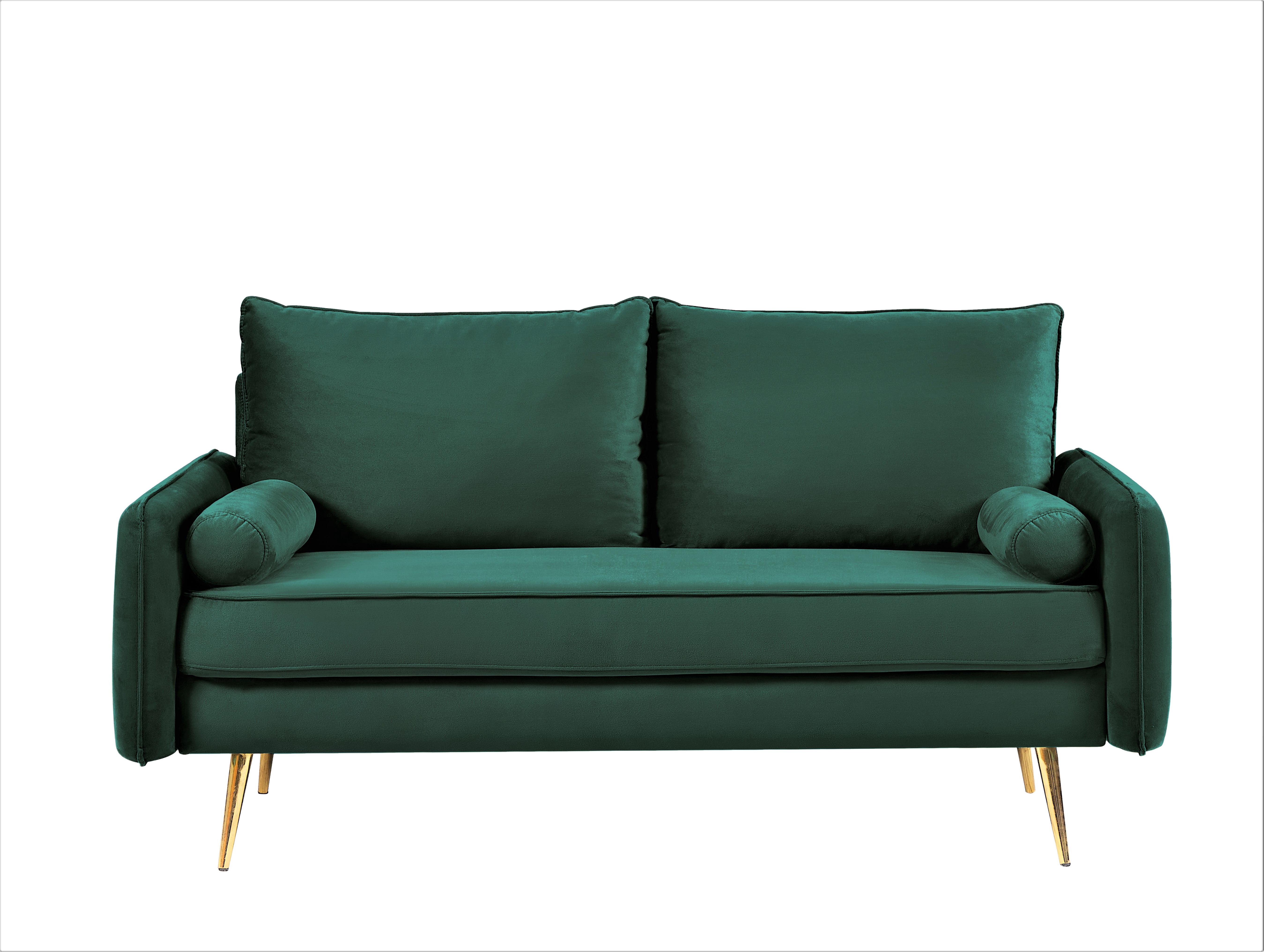 US Pride Furniture Villeda 58''W Polyester Square Arms Loveseat Green
