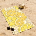 thumbnail image 7 of AZXY Lemon Print Beach Towel, Striped Fruit Themed Quick Dry Absorbent Bath Towel, Lightweight Portable Towel for Beach, Vacation, Swimming, 55x27.56 Inch, 7 of 7