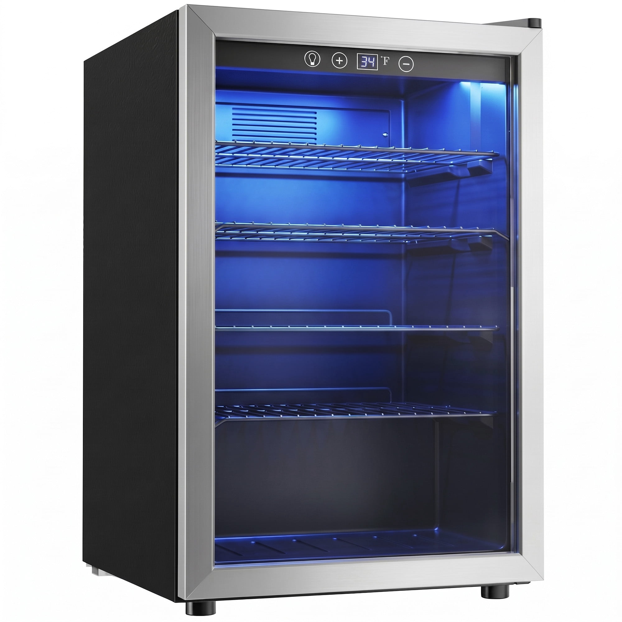 Simzlife 150 Can Beverage Refrigerator Cooler, 4.5 Cu.Ft Drink Fridge for Soda Wine Beer, Adjustable Temperature Control for Home Office,Silver