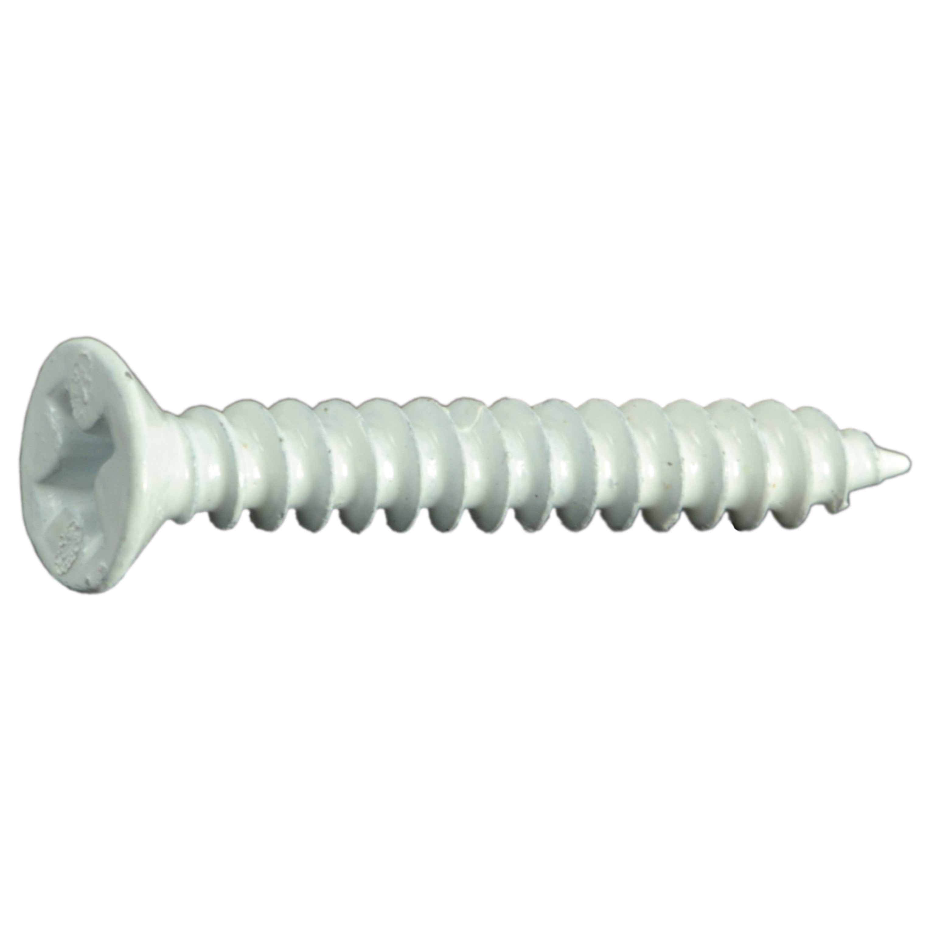 #6 x 1 White Steel Phillips Flat Head Sheet Metal Screws (40 pcs.)