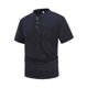 thumbnail image 3 of Mens Manga Corta Botón Abajo Camisas con Bolsillo Color Sólido Stand-Up Collar Blusa, Botón de la Moda de Bolsillo para los Hombres, Lavado de Manos Casual, 3 of 5