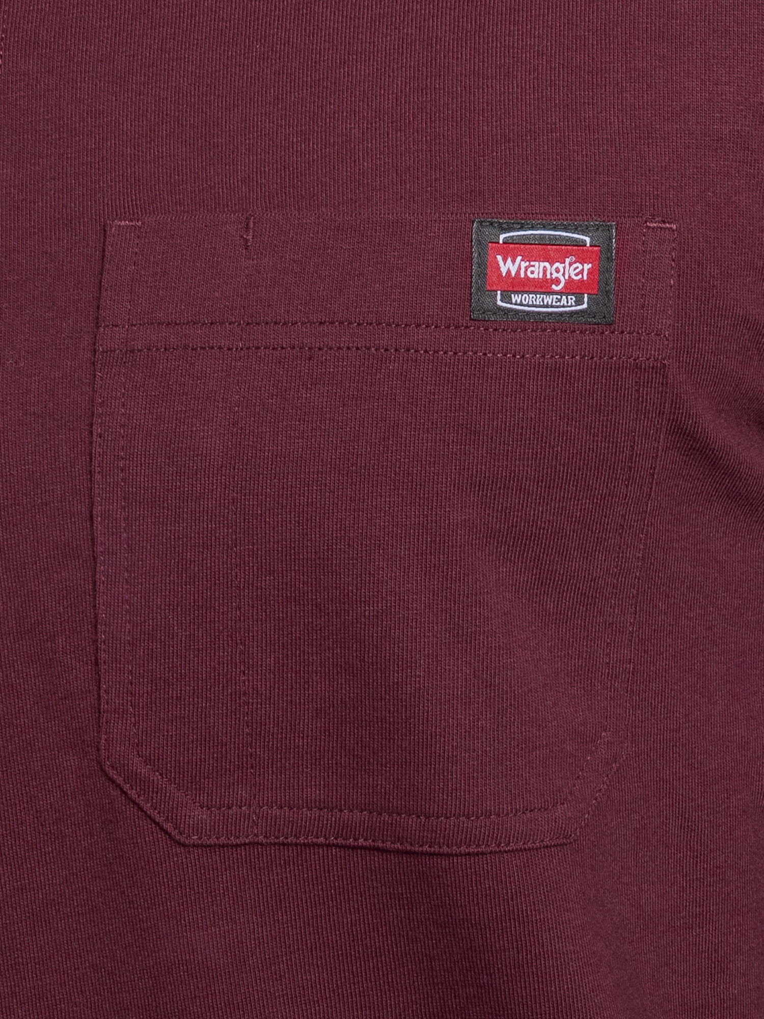 Wrangler Workwear Men's Heavyweight Long Sleeve Henley Pen Pocket Shirt, Size S-3XL