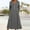 Gray, variant on Women's Button Front Pleated Shirt Casual Dress V-Neck Simple Casual Loose Flowy Shift Dress