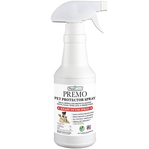Premo Guard Pet Protector Spray 32 oz – Natural Plant-Based Flea, Tick, and Mite, Treatment for Dogs & Cats, Bedding, Crates, and Home